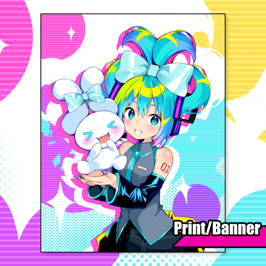 Hatsune Miku x Cinnamoroll (CinnaMiku) Print